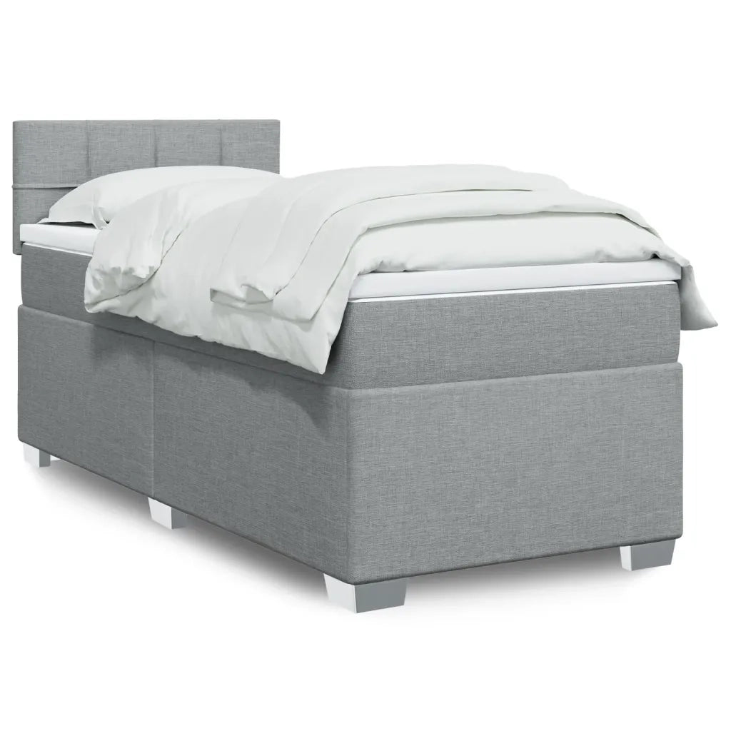 Giroletto a Molle con Materasso Grigio Chiaro 90x200 cm Tessuto 3285771