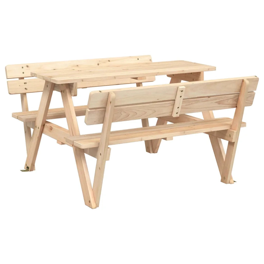 Tavolo da Picnic per 4 Bambini con Ombrellone Legno di Abete 3281617
