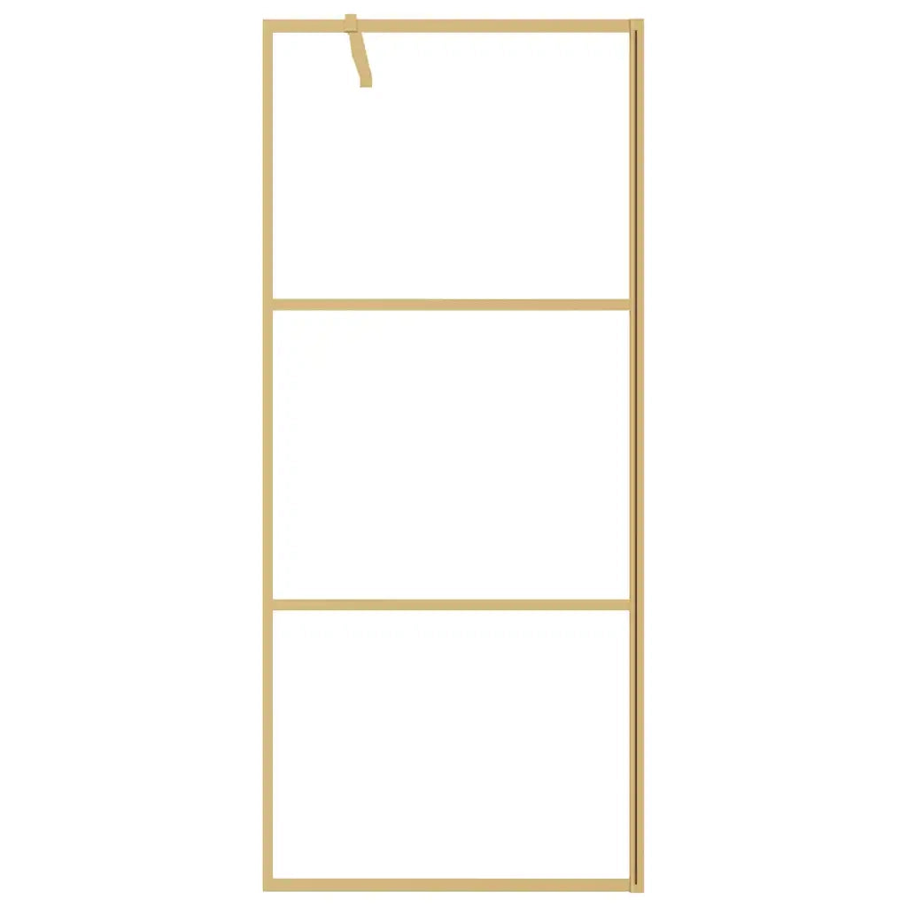 Parete per Doccia Walk-in Vetro Trasparente ESG 80x195 cm Oro