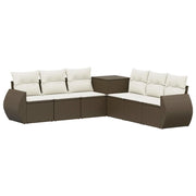 Set di divani 7 pcs Marrone e Bianco Crema 3448820