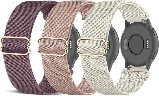 Polsbande Premium in Nylon Elastico per Orologi Intelligenti Garmin - Set da 3 - Compatibile con 18mm Garmin Venu 3S/Venu 2S - Polsbande Stropicciabile a Cappio per Forerunner 255S/265S - Donna Uomo.