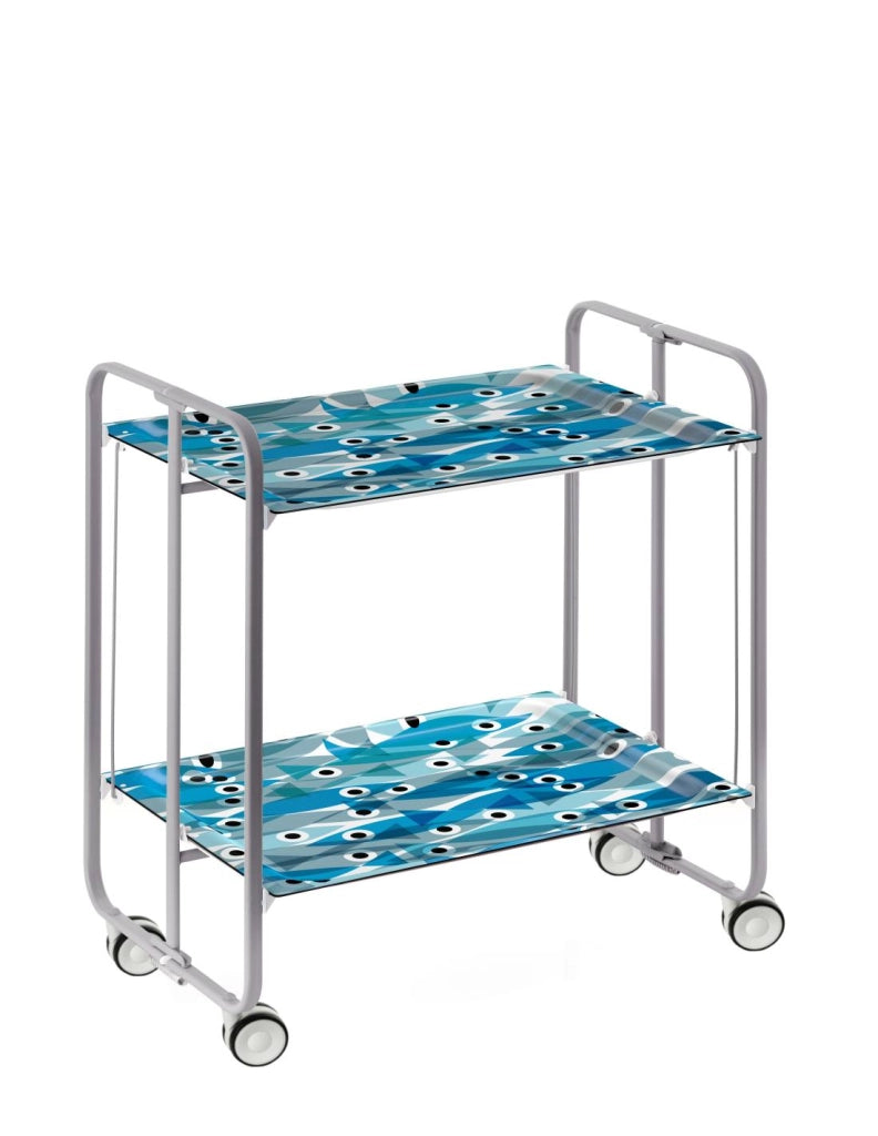 Carrello da cucina pieghevole grigio con ruote BAUHAUS 2 ripiani