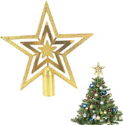 Decorazione per albero di Natale a forma di stella - 20 cm dorate