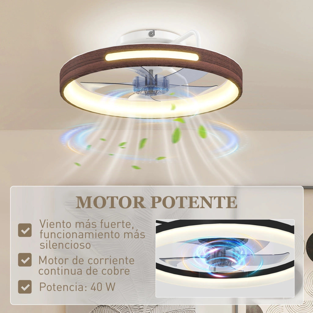 Ventilatore a Soffitto con Luce LED ¨C zephmum ¨C DC 40W Telecomando 6 Velocit¨¤ 3 Colori