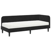 Letto singolo | Letto per adulti | Cornice del letto ad angolo Nero 80 x 200 cm Velluto