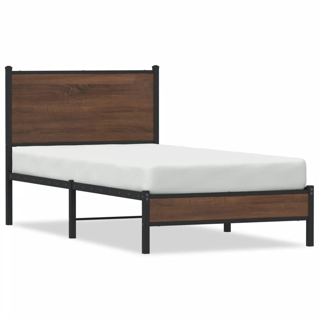 Giroletto senza Materasso in Metallo Rovere Marrone 90x190 cm