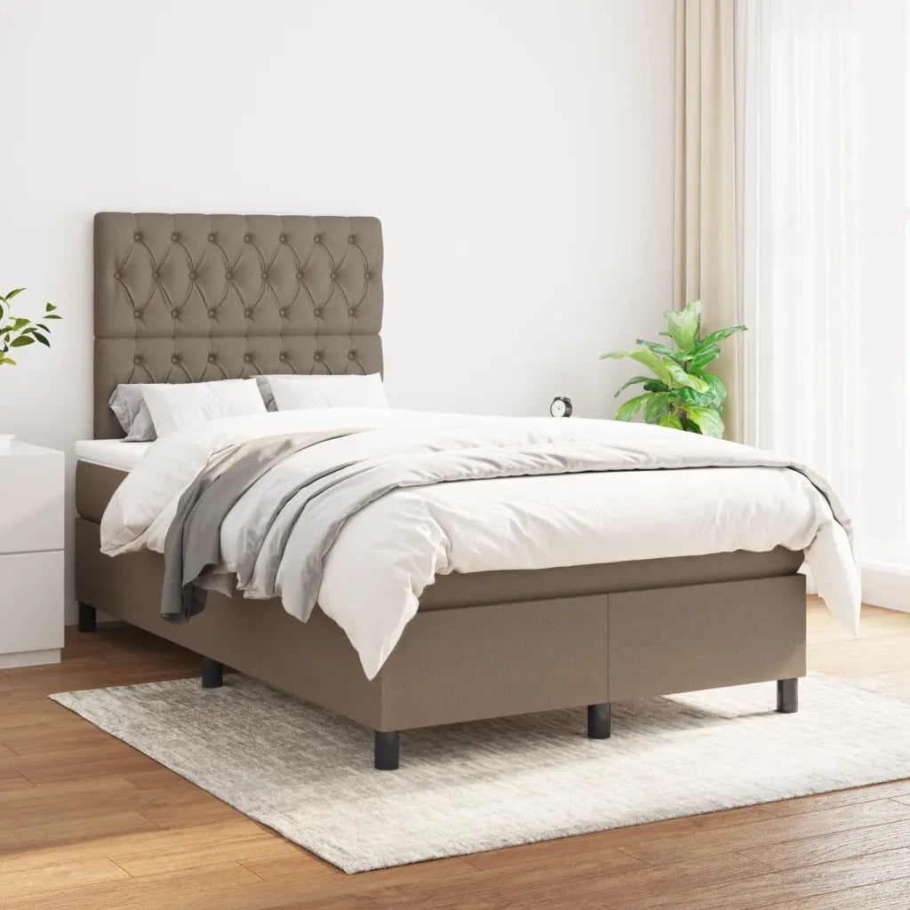 Giroletto a Molle con Materasso Tortora 120x190 cm in Tessuto