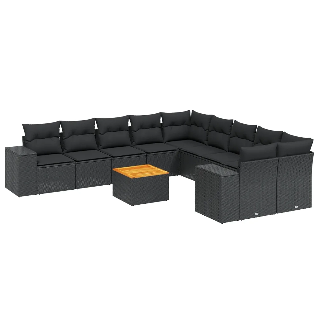 Set Divani da Giardino 11 pz con Cuscini in Polyrattan Nerocod mxl 114593