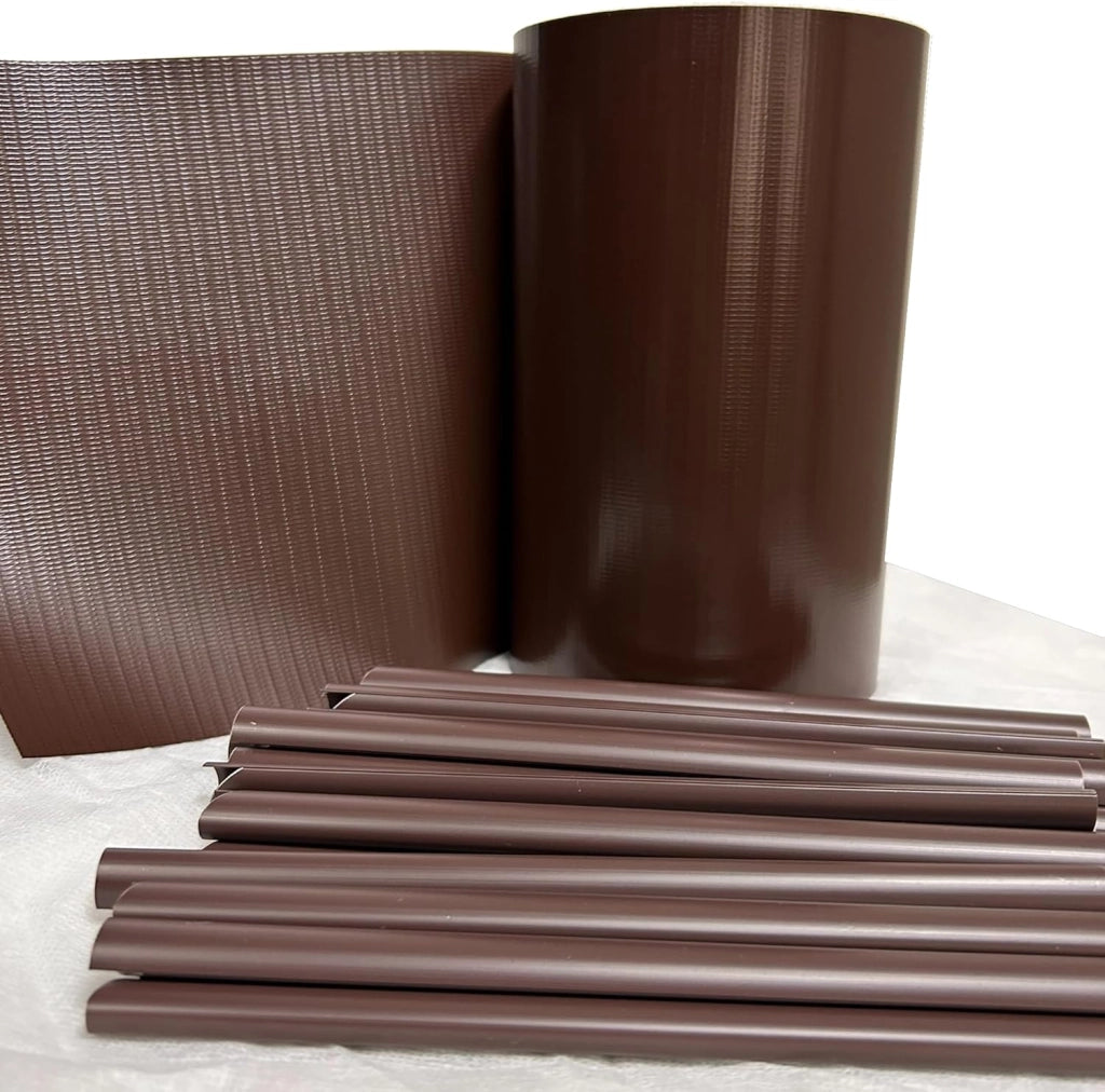 Strisce Frangivista in PVC con 25 Clip, Privacy Marrone