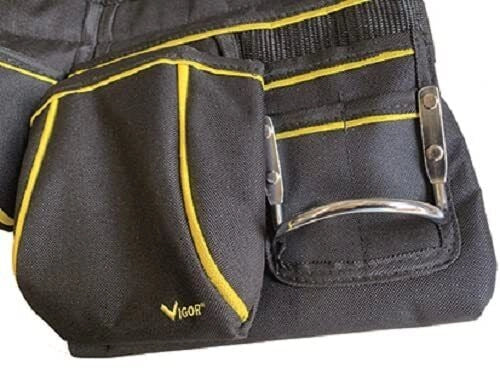 Vigor 40567-14 Aquila Tripla Borsa Portautensili in Tessuto 9 Tasche Gancio Portamartello Cintura Regolabile 60x25 cm