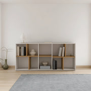 Libreria Nisha, Scaffale da ufficio, Mobile portalibri, Biblioteca, 78x36 h183 cm, Rovere e Bianco