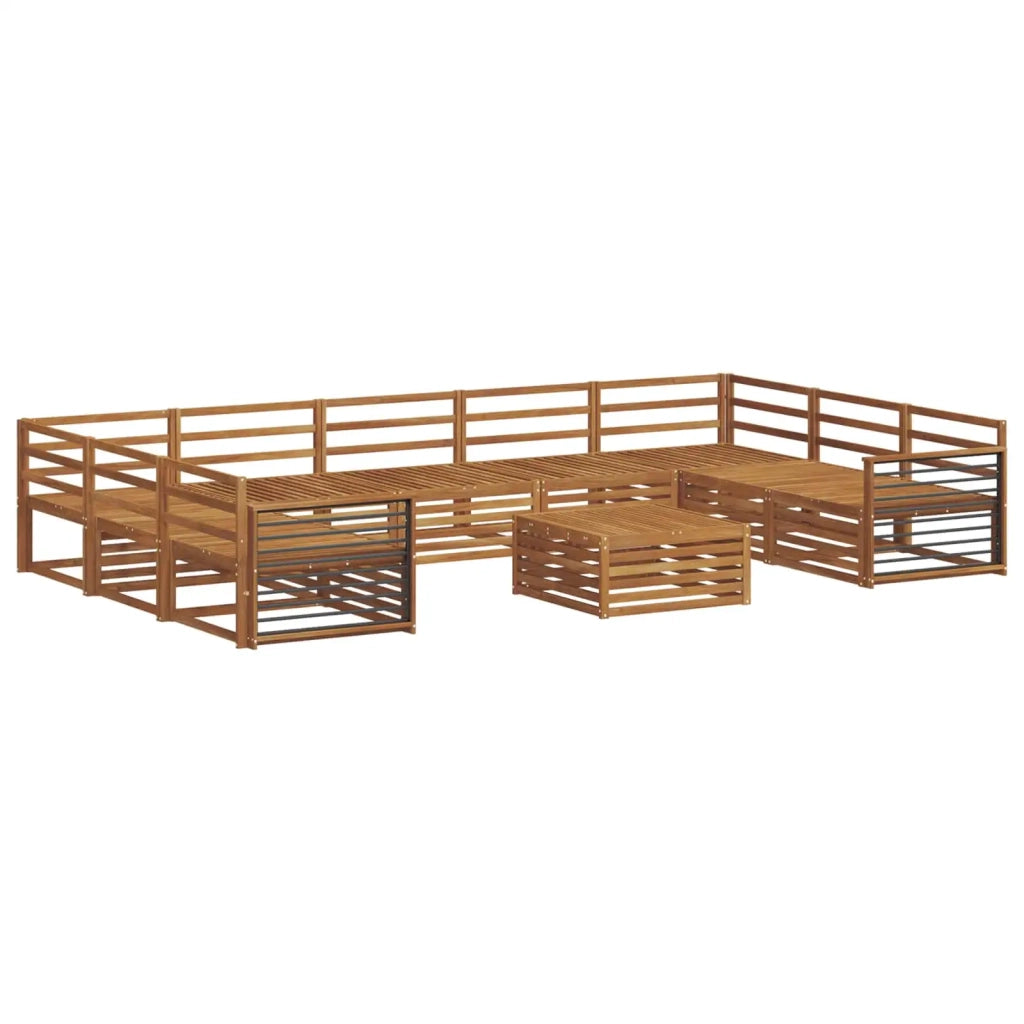 Set divani 10 pcs Naturale Legno di Acacia Massello