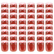 Vaso Marmellata in Vetro Coperchio Bianco e Rosso 48 pz 230 ml