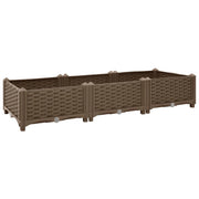 Fioriera rialzata per piante e fiori giardino 120 x 40 x 23 cm polipropilene marrone 02_0000903