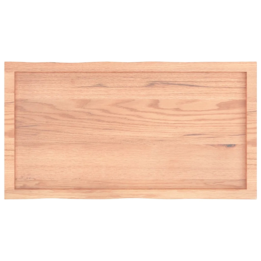 Piano Tavolo Marrone Chiaro 100x50x(2-6) cm Rovere Non Trattato 363952