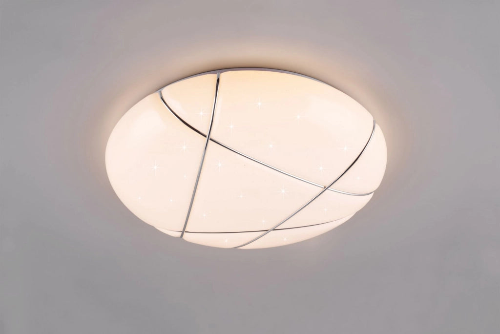 TIBOR PLAFONIERA LED 36W 4400lm, 2700-6300K EFFETTO CIELO STELLATO CON TELECOMANDO MULTIFUNZIONE D. 50CM