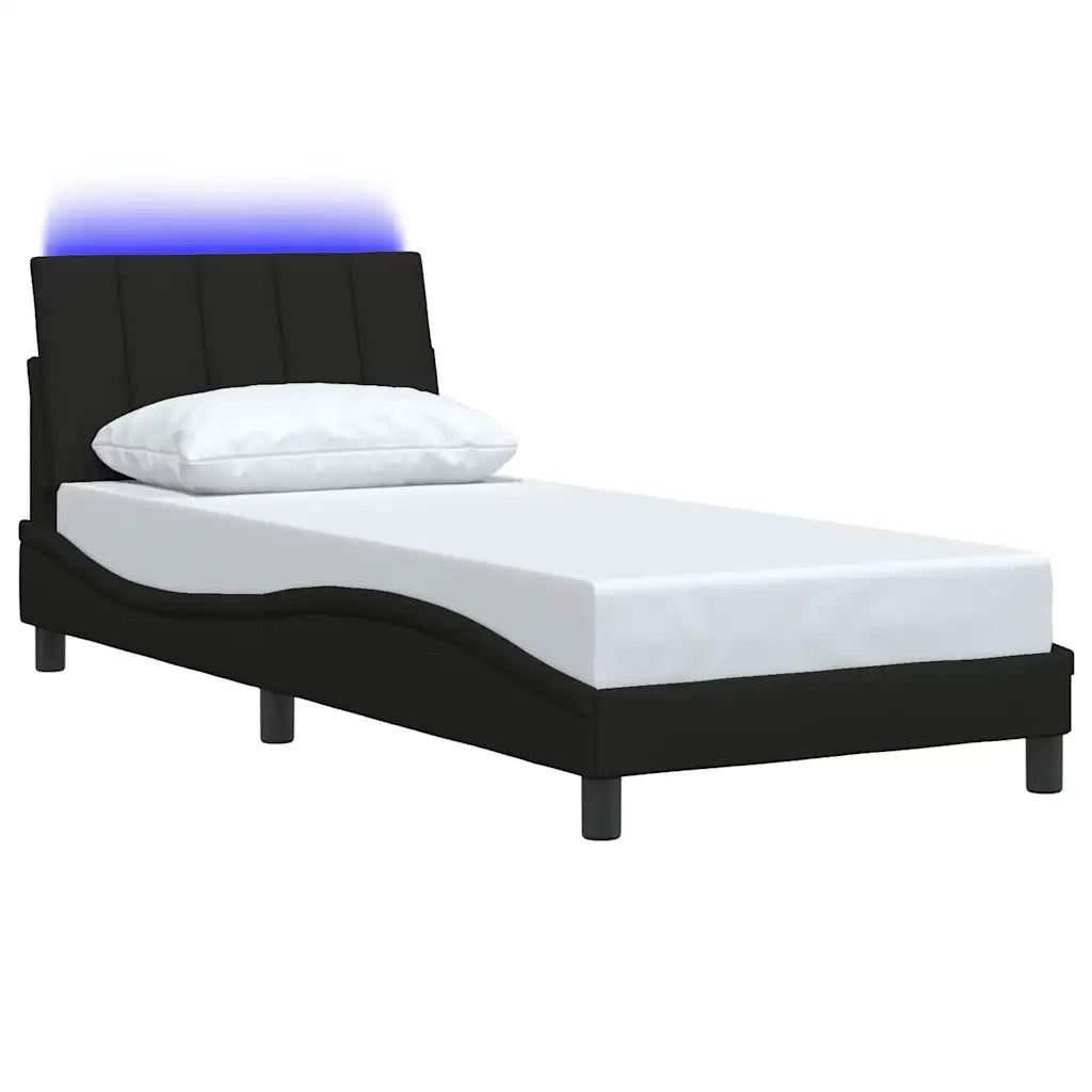 Giroletto senza Materasso Hanko Nero 90x190 cm in Tessuto