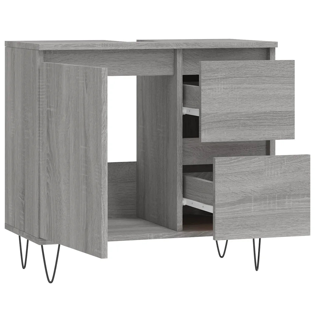Armadietto Bagno Grigio Sonoma 65x33x60 cm in Legno Multistrato 831610