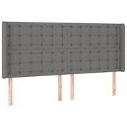 Testiera | Testata ad Orecchio GrigioScuro 203x16x118/128cm in Tessuto