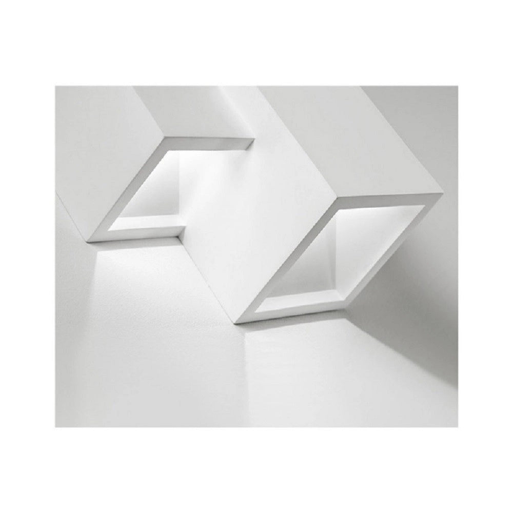 Trade Shop - Applique In Gesso Moderno 2 Cubi A Doppia Emissione Luce Contemporanea G9 Gs-e74 -