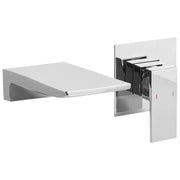 Rubinetto miscelatore per lavabo a parete in ottone argentato monocomando