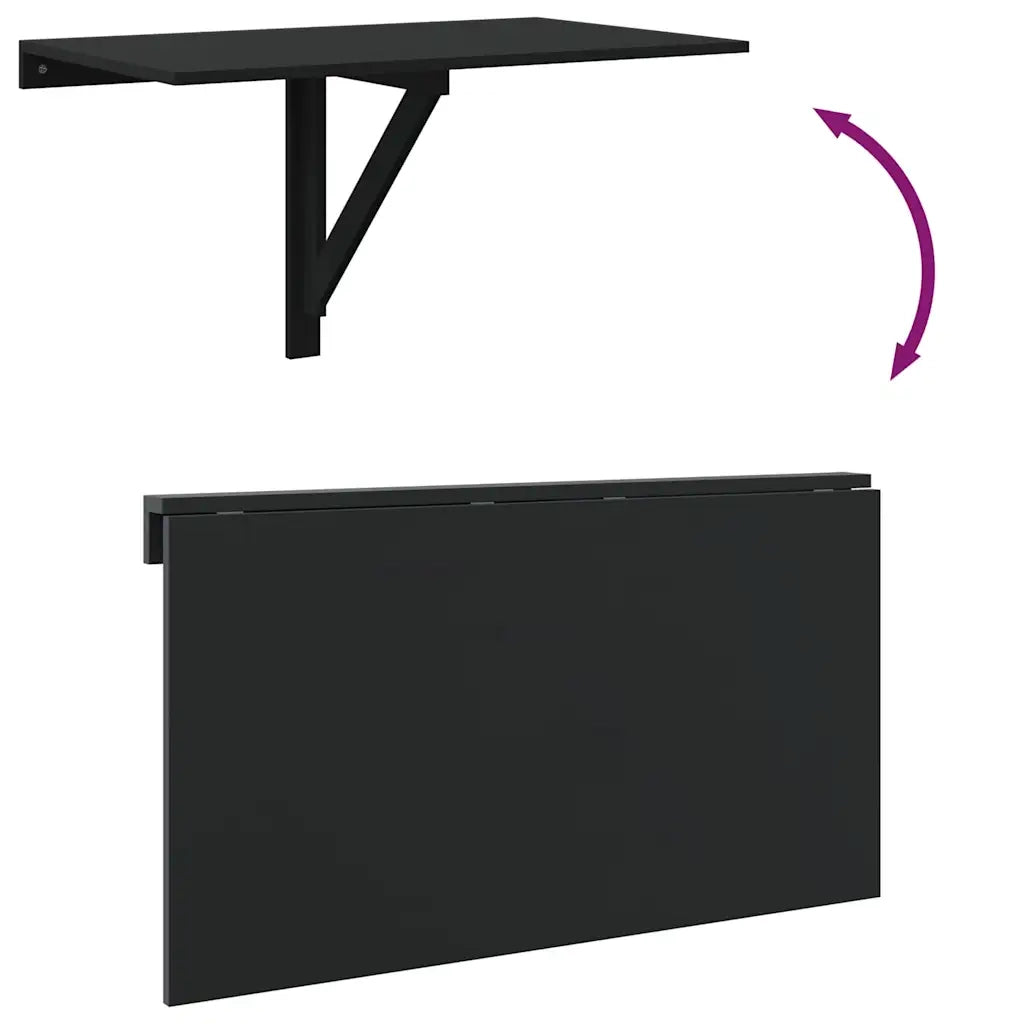 Tavolino da Parete Pieghevole Nero 110x38x75 cm in Multistrato CFW6442426