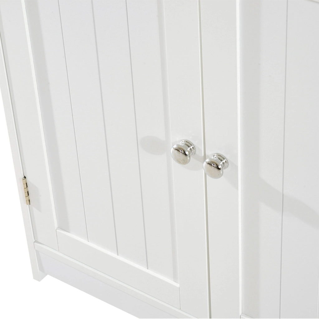 Mobiletto Bagno con 2 Ante e Ripiano Regolabile ¨C zephmum ¨C Bianco 60x30x60 cm