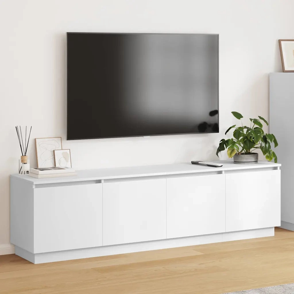 Mobile TV con LED-Credenza per TV Bianco 180 x 38 x 49 cm Legno multistrato