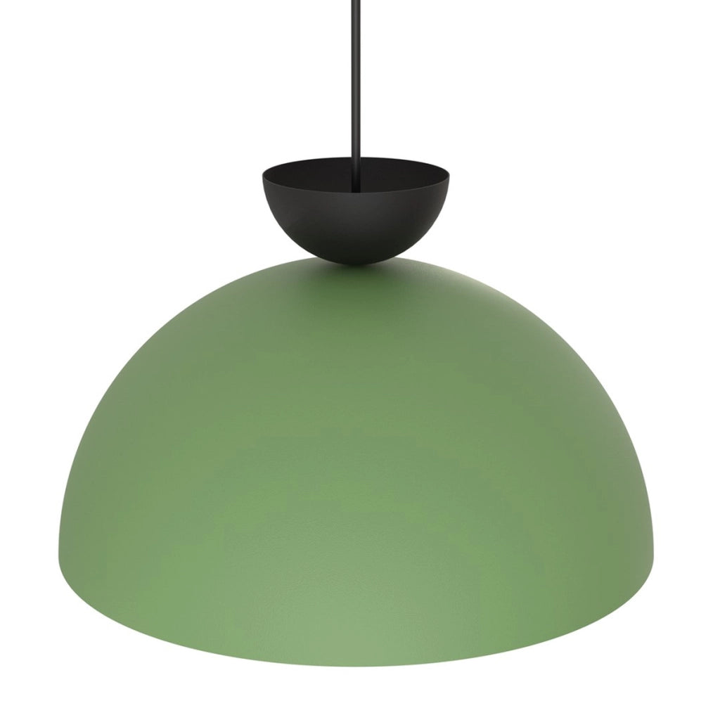 Lampada a sospensione Lunaro verde con dettagli nero opaco