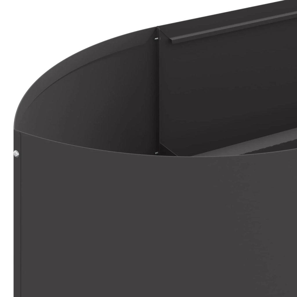 Letto rialzato da giardino Nero 380 x 40 x 40 cm Acciaio 8011733