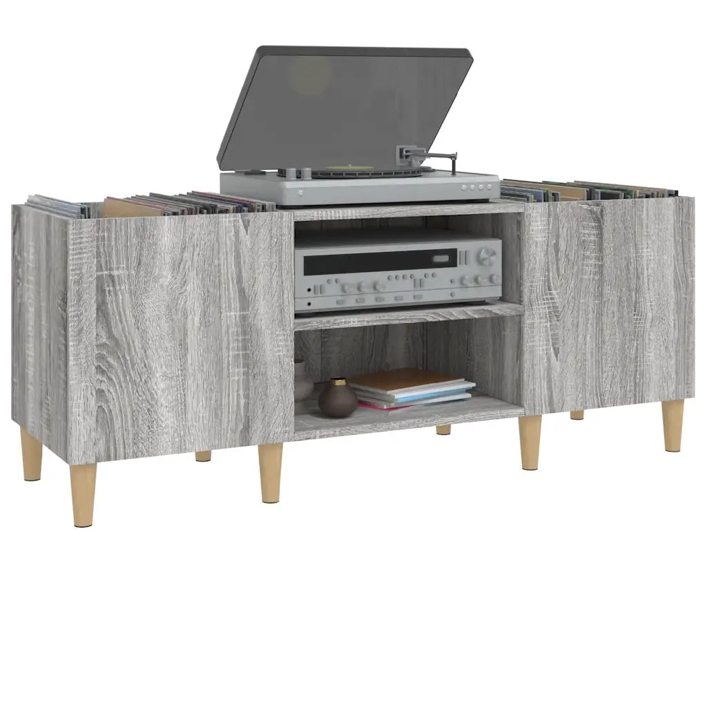 Mobile Porta Dischi Grigio Sonoma 121x38x48cm Legno Multistrato 831931