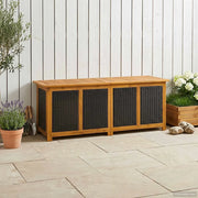 Scatola di Stoccaggio per Giardino 243 L 150 x 50 x 56 cm Nero 42002711