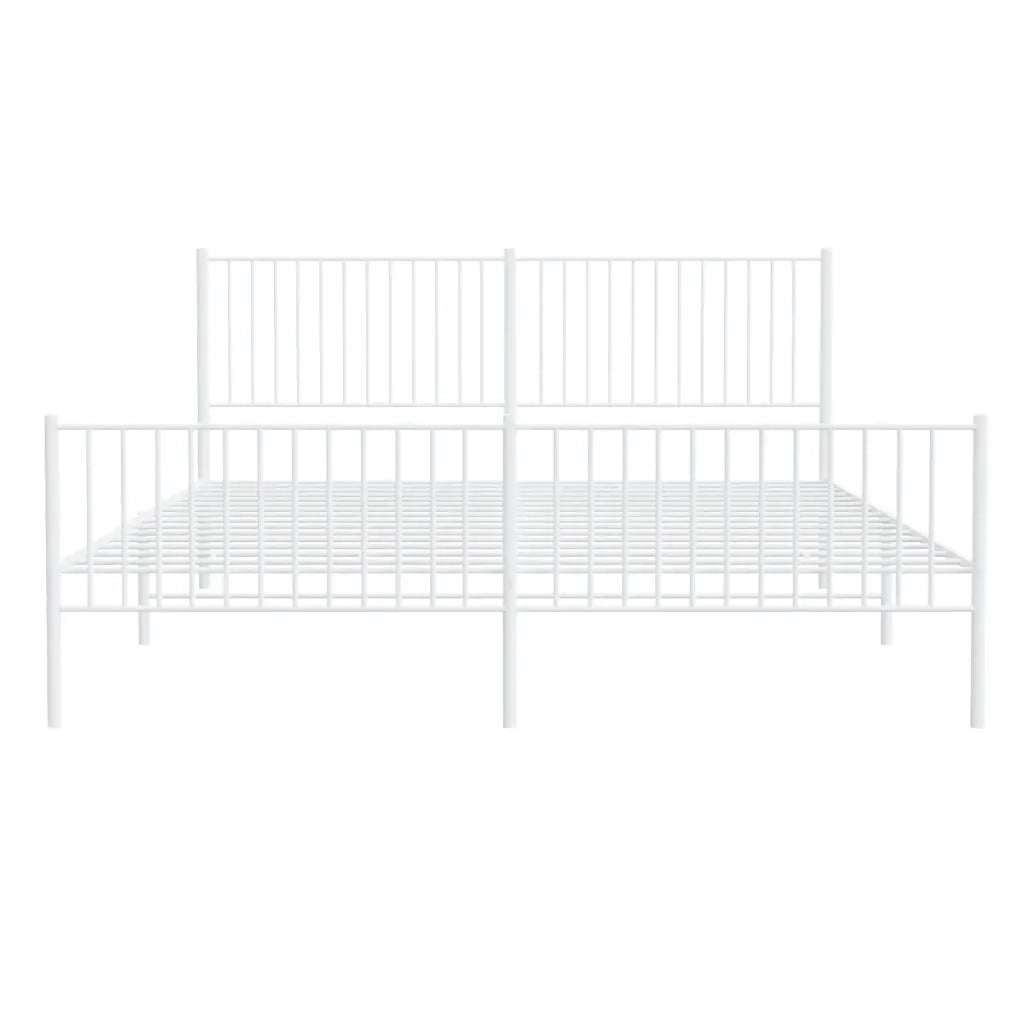 vidaXL Giroletto con Testiera e Pediera Metallo Bianco 200x200 cm