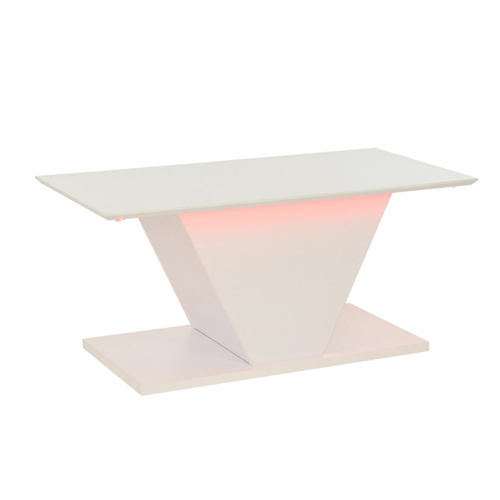 TAVOLINO DA CAFFÈ 100x50x46 cm Bianco in Truciolare con LED