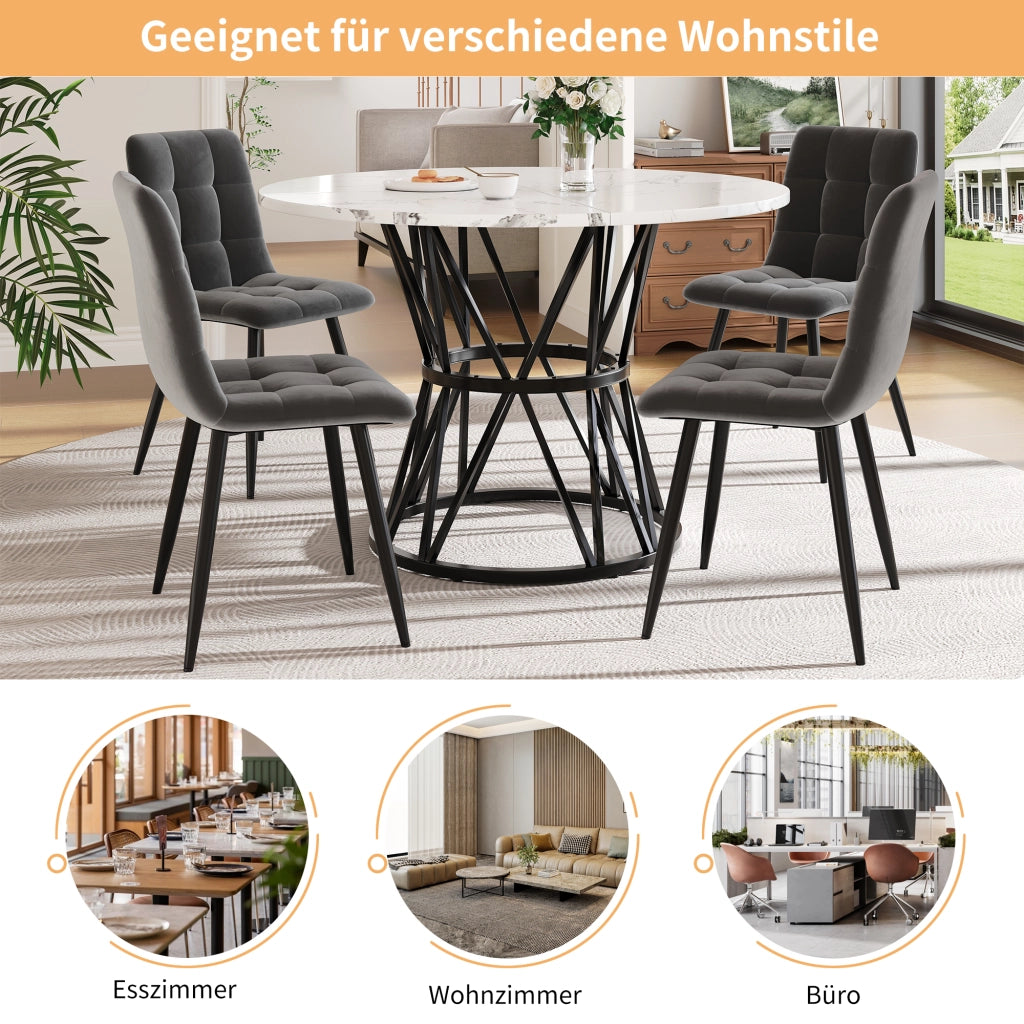 TAVOLO DA PRANZO ROTONDO 100x100x76 cm MDF Nero