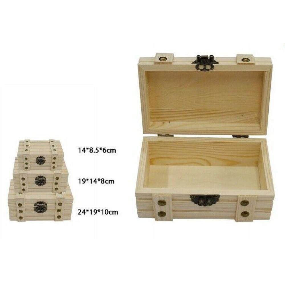 Trade Shop - Set 3 Scatole In Legno Decoupage Tris Matrioska Scatola Cofanetto Ly-30112a -