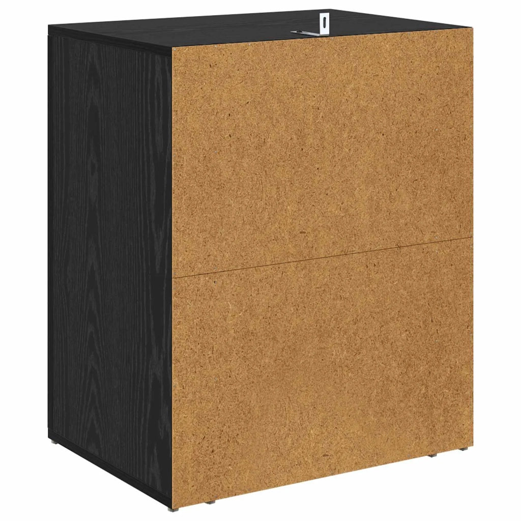 Armadio da Notte Rovere Nero 35 x 50 x 60 cm Legno multistrato 881071
