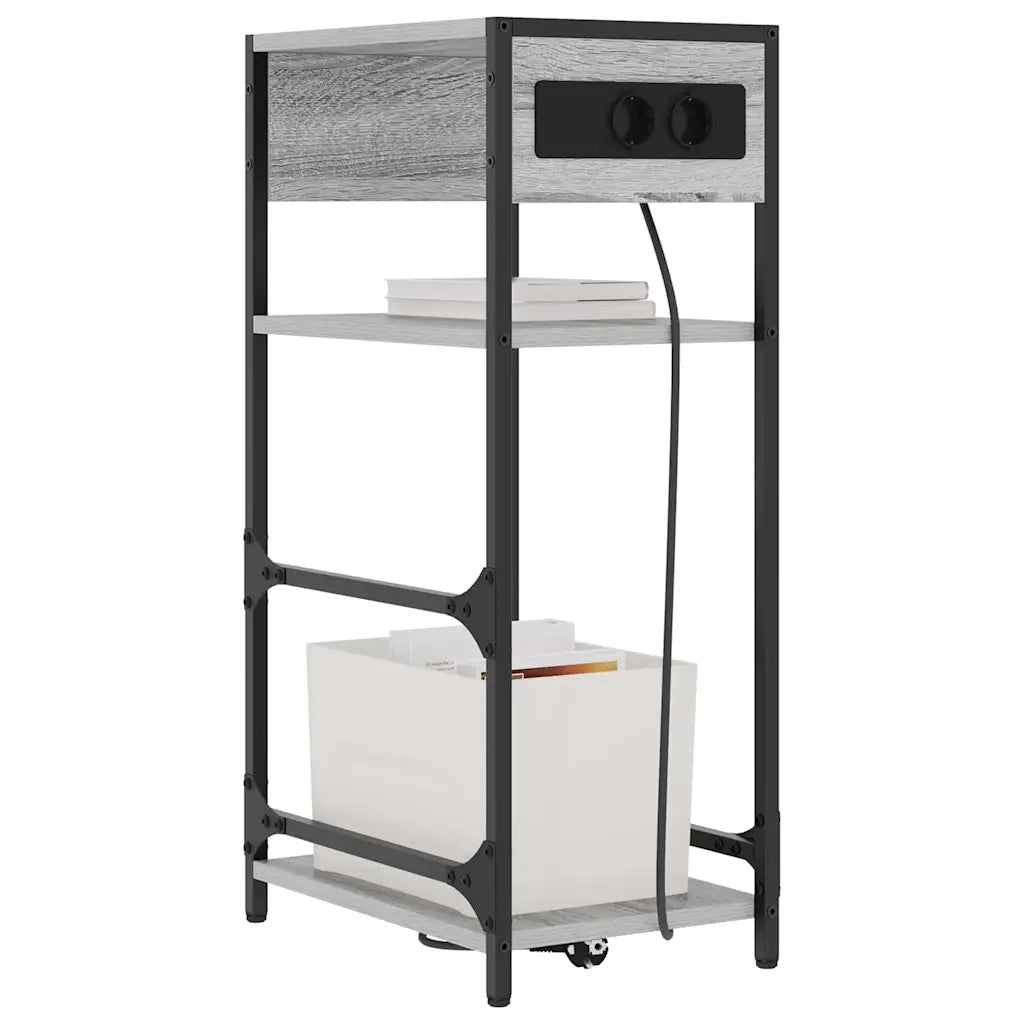 vidaXL Armadio da Notte con cassetto Grigio sonoma 40 x 27 x 76 cm