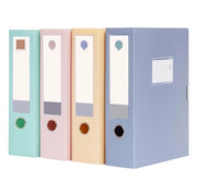 Archivio a 4 elementi per fogli A4, cartellino A4 75 mm profondo, archivio documenti pieghevole 4 colori per ufficio, casa e scuola (colore chiaro)