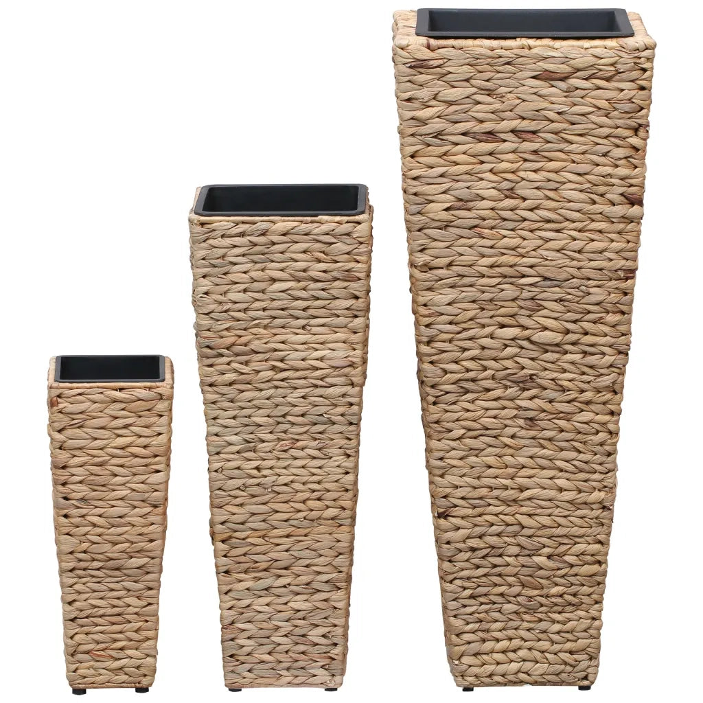 Letti Rialzati 3 pz in Giacinto Intrecciato Marrone 45568