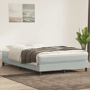 vidaXL Giroletto a Molle con Materasso Grigio Chiaro 160x220cm Velluto
