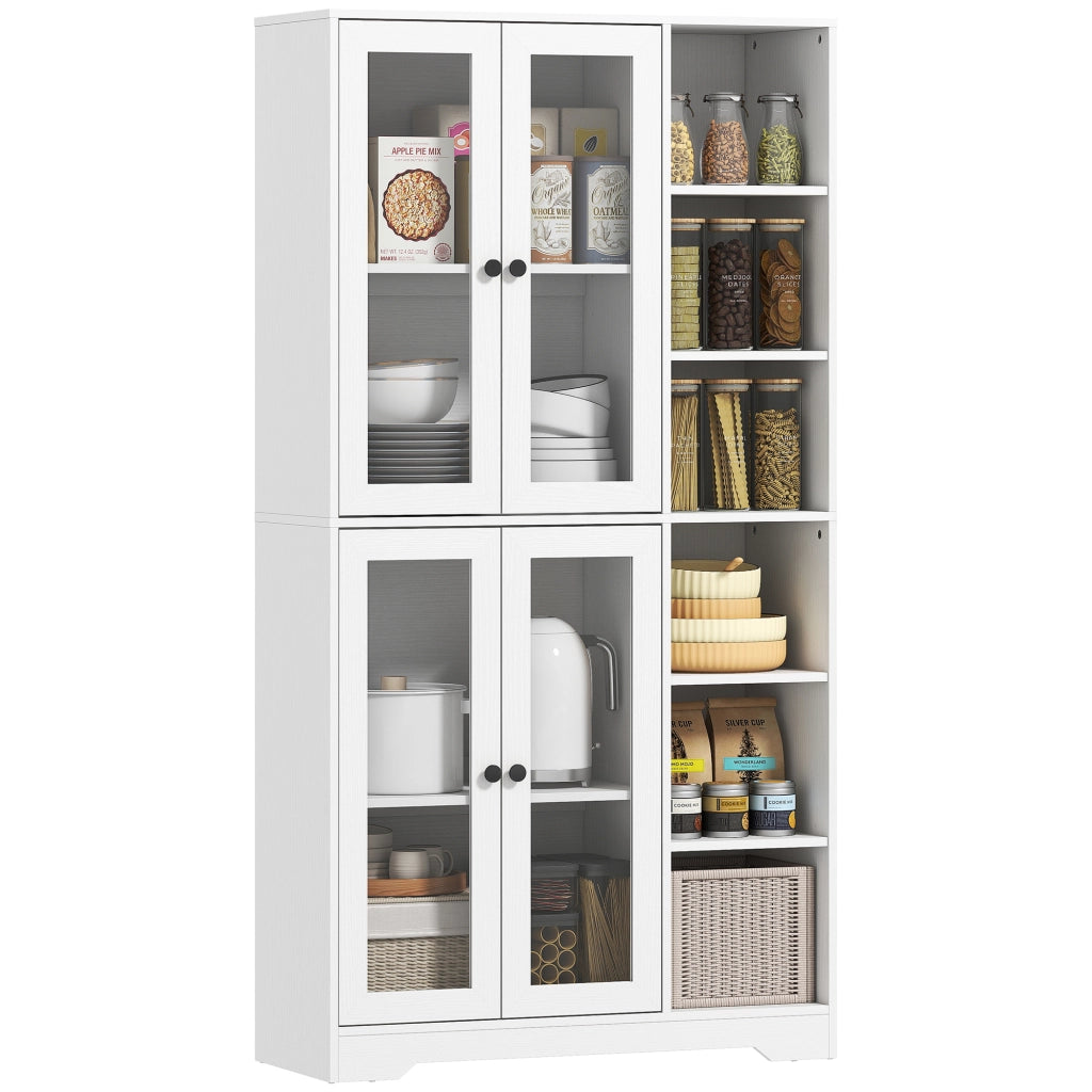 Mobile cucina con ante vetro e ripiani aperti ¨C Xylo ¨C Bianco MDF 172cm