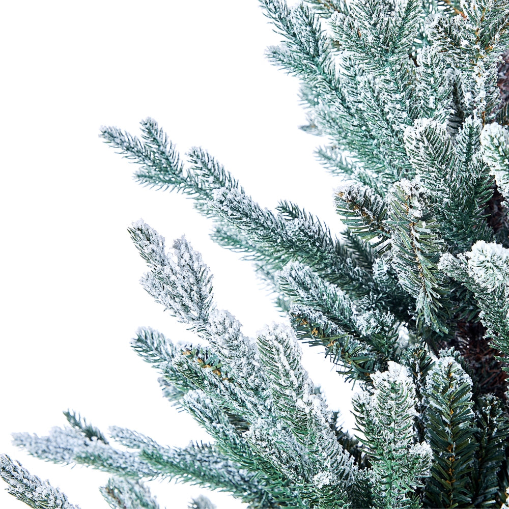 Albero di Natale Artificiale Innevato in Sacca di Iuta 90 cm Verde