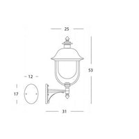 Applique In Alto Esterno Contemp. Rustica Alluminio E Metallo Ruggine 1 Luce E27