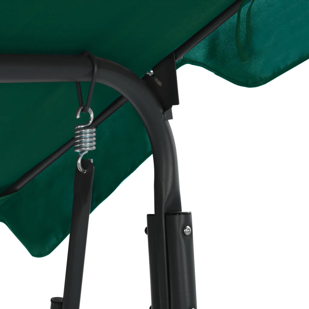 Panchina a Dondolo da Giardino Verde 170x110x153 cm in Tessuto cod mxl 43318