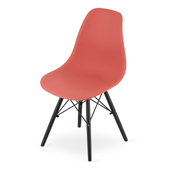 Sedia Valora OSAKA dal design ergonomico con gambe nere vermiglio x2