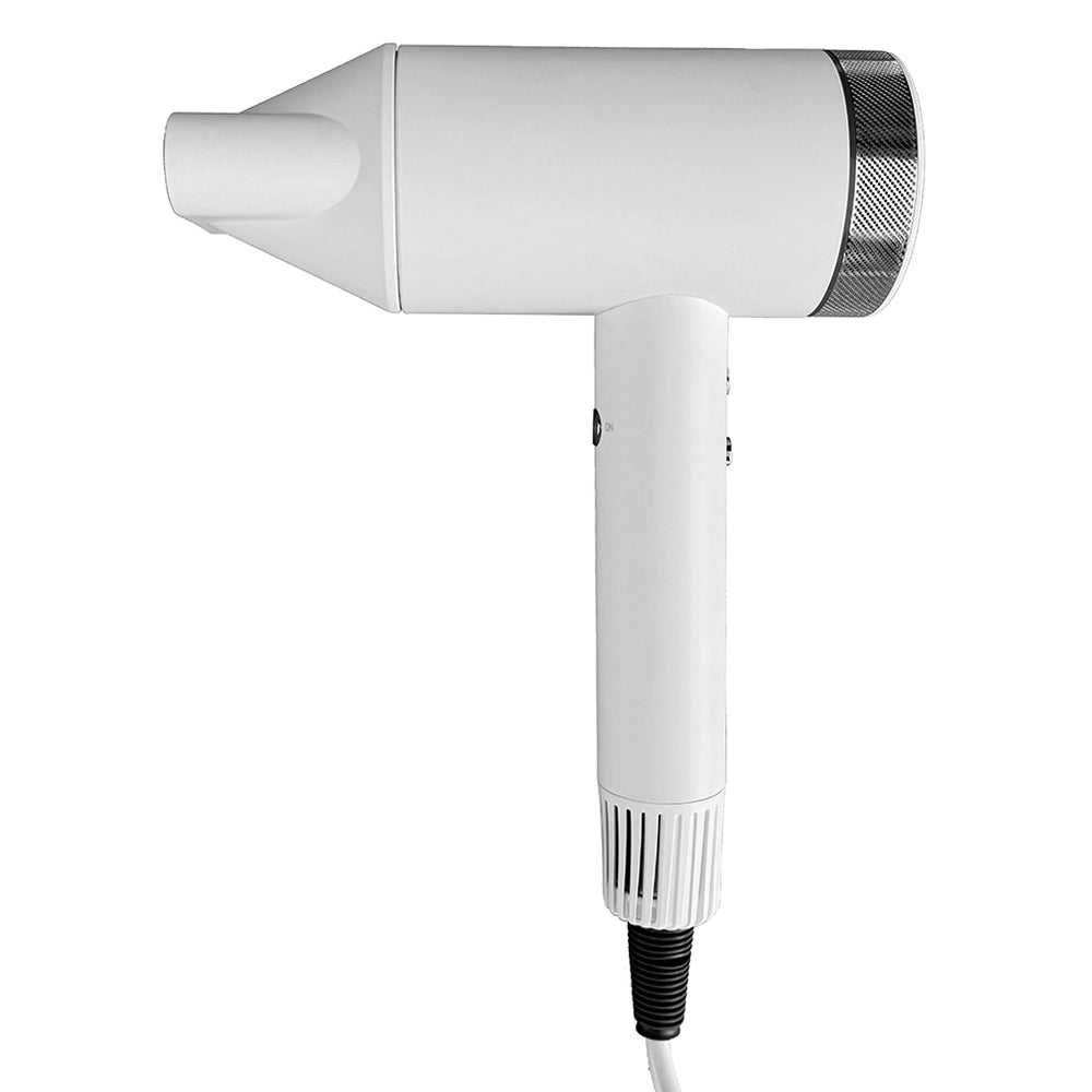 Asciugacapelli bianco con motore brushless con base murale e tasto a rilascio