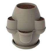 Oasi - Fioriera Da Giardino 80x80x80 Cm Con 6 Tasche Perimetrali E Sottovaso Cappuccino