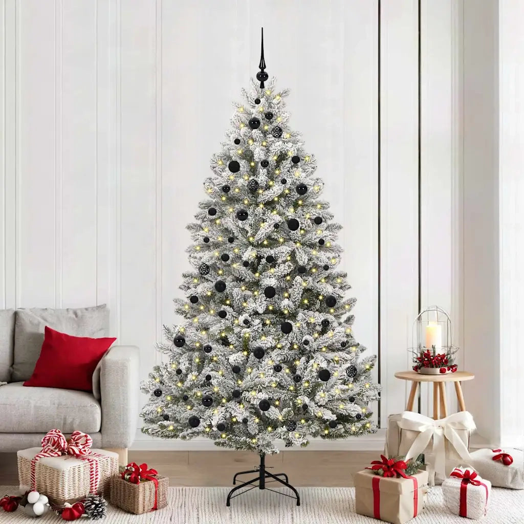 Albero di Natale | Decorazioni natalizie artificiale con 300 LED Verde e Bianco 210 cm