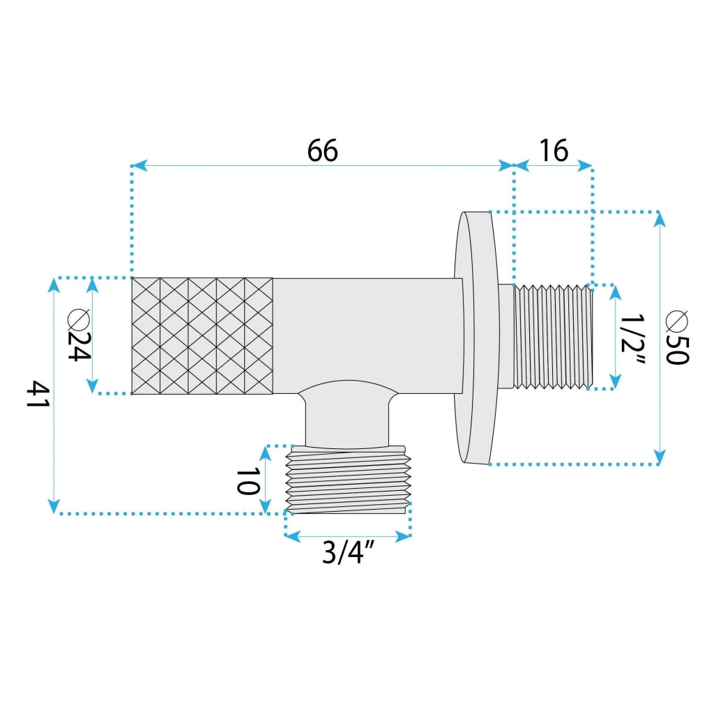 Valvola Ad Angolo Diamond 03 1/2" X 3/4" Titan